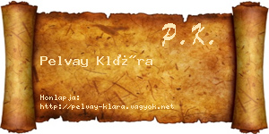 Pelvay Klára névjegykártya